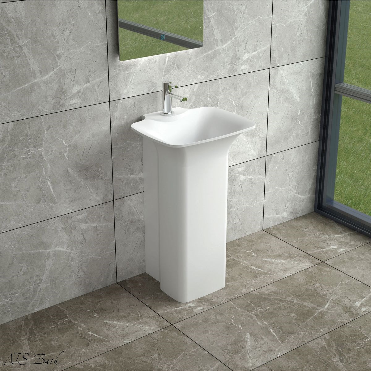 

Раковина из искусственного камня NSBath NSF-52460G, глянцевая, Белый