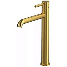 Смеситель для раковины высокий Grocenberg GB3029GL, золотой брашированный