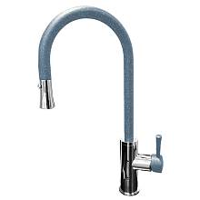 Смеситель для кухни с выдвижным изливом GranFest 7652, графит