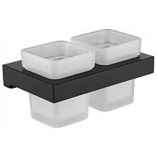 Стакан для ванной комнаты двойной Grocenberg AC0022BL, черный