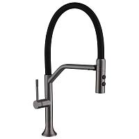 Смеситель для кухни с гибким изливом и режимом душ Fmark FS0052Q, графит