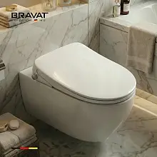 Умная крышка для унитаза с биде BRAVAT CZ9909W-SW, белый