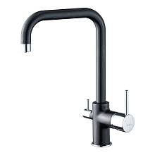 Смеситель для кухни с подключением фильтра Rivelato Tovel 9025208, антрацит/хром
