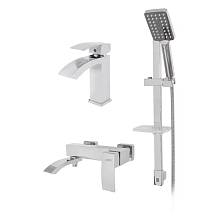 Набор для ванны 3 в 1 Grocenberg GB1007WC, белый/хром