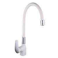 Смеситель для кухни с гибким изливом FRAP F4453-03, белый