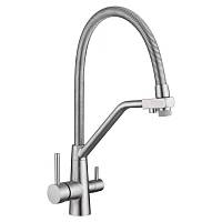 Смеситель для кухни с подключением фильтра воды Fmark FS0762L-V2, сатин