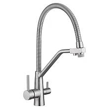 Смеситель для кухни с подключением фильтра воды Fmark FS0762L-V2, сатин