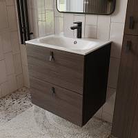 Тумба с раковиной подвесная (60см) Terminus Kontur KON10602200001O, венге/графит