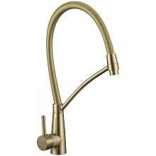 Смеситель для кухни с гибким изливом Fmark FS8255C-07, матовое золото