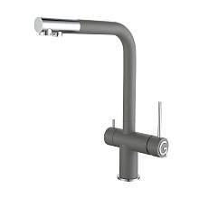 Смеситель для кухни с подключением фильтра Rivelato Lugano 1523513, серый/хром