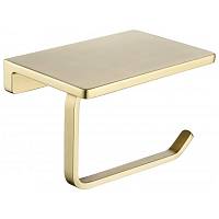 Держатель для туалетной бумаги с полочкой Grocenberg AC0027MG, матовое золото