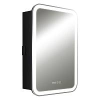 Зеркало-шкаф Silver Mirrors Фиджи BLACK 60 - 4.2 левый (часы, ТХ, сенсорный выключатель)