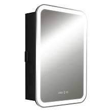 Зеркало-шкаф Silver Mirrors Фиджи BLACK 60 - 4.2 левый (часы, ТХ, сенсорный выключатель)