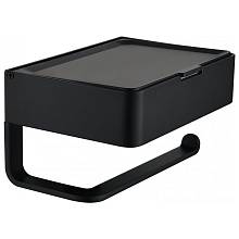 Держатель для туалетной бумаги с полочкой Grocenberg AC0050BL, черный