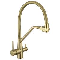 Смеситель для кухни с подключением фильтра воды Fmark FS0662-C07, матовое золото