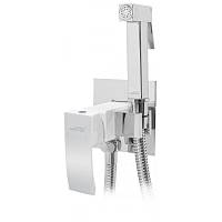 Смеситель встраиваемый с гигиеническим душем Hansberge H3077W, хром/белый
