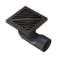 Душевой трап точечный Knotlor SDSL100GM, вороненая сталь