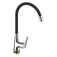 Смеситель для кухни с гибким изливом Voda Spring SG519B, хром/черный