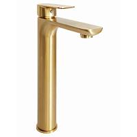Смеситель для раковины высокий Hansberge H2099MG, матовое золото