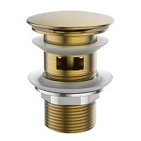 Донный клапан для раковины с переливом ESKO PopupBRQGold/PopupBRQBr, золото