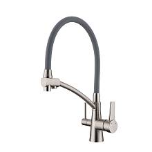 Смеситель Raglo R80.621.05 для кухни с подключением к фильтру съёмный гибкий излив, сатин