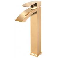 Смеситель для раковины высокий Grocenberg GB3007GO, золото