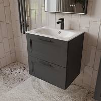 Тумба с раковиной подвесная (60см) Terminus Classik CLA10602701601O, графит