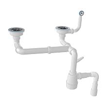 Сифон для двойной кухонной мойки с переливом Nova NV1196