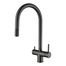 Смеситель для кухни с подключением фильтра Rivelato Trevi 2433505, черный