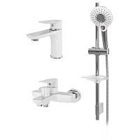 Набор для ванны 3 в 1 Hansberge H7099W, белый/хром