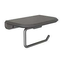 Держатель для туалетной бумаги с полочкой Knotlor PH103GM, оружейная сталь