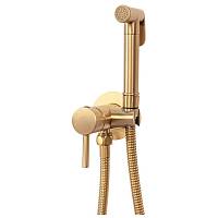 Смеситель встраиваемый с гигиеническим душем Hansberge H3099MG, матовое золото
