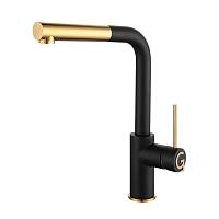Смеситель для кухни с выдвижным изливом Rivelato Albano 1573503, антрацит/золото