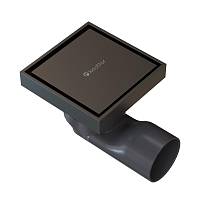 Душевой трап точечный Knotlor SDSS100GM, вороненая сталь