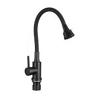 Смеситель для кухни с гибким изливом и режимом душ Fmark FS8288H-01, черный