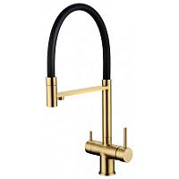 Смеситель для кухни с гибким изливом Grocenberg GB4099MG, матовое золото