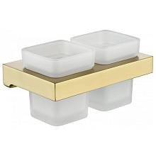 Стакан для ванной комнаты двойной Grocenberg AC0022MG, матовое золото