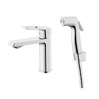 Смеситель для раковины с гигиеническим душем Voda SF27H, хром