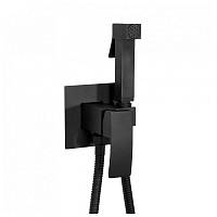 Смеситель встраиваемый с гигиеническим душем Hansberge H3077BL, черный