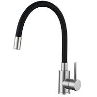 Смеситель для кухни с гибким изливом GranFest 5433, черный