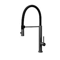 Смеситель для кухни с гибким изливом и режимом "душ" Knotlor SS-17/GM, вороненая сталь