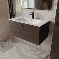 Тумба с раковиной подвесная (80см) Terminus Kontur KON10801200001O, венге/графит