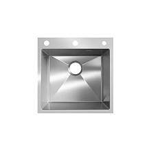 Кухонная мойка Ulgran Steel 500х500, брашированная сталь