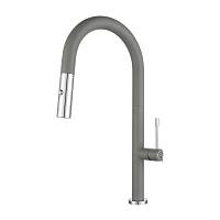 Смеситель для кухни с выдвижным изливом Rivelato Asti 3972500, серый/хром