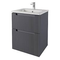 Тумба с раковиной подвесная Dreja Euphoria 60 см, серый базальт