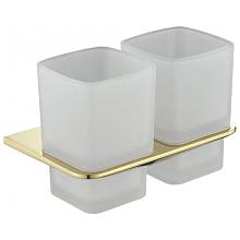 Стакан для ванной комнаты двойной Grocenberg AC0056GO, золото