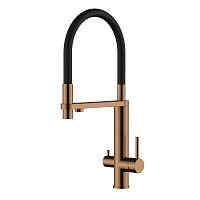 Смеситель для кухни с подключением фильтра Knotlor SS-15/RB, бронза