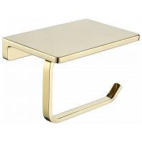 Держатель для туалетной бумаги с полочкой Grocenberg AC0027GO, золото