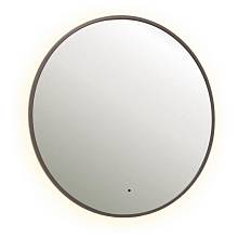 Зеркало Dreja SHINE 80х80 см, метал. рама, графит, беск. сенсор,  LED-подсветка, диммер