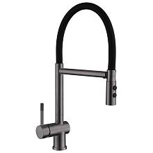 Смеситель для кухни с гибким изливом и режимом душ Fmark FS0252Q, графит